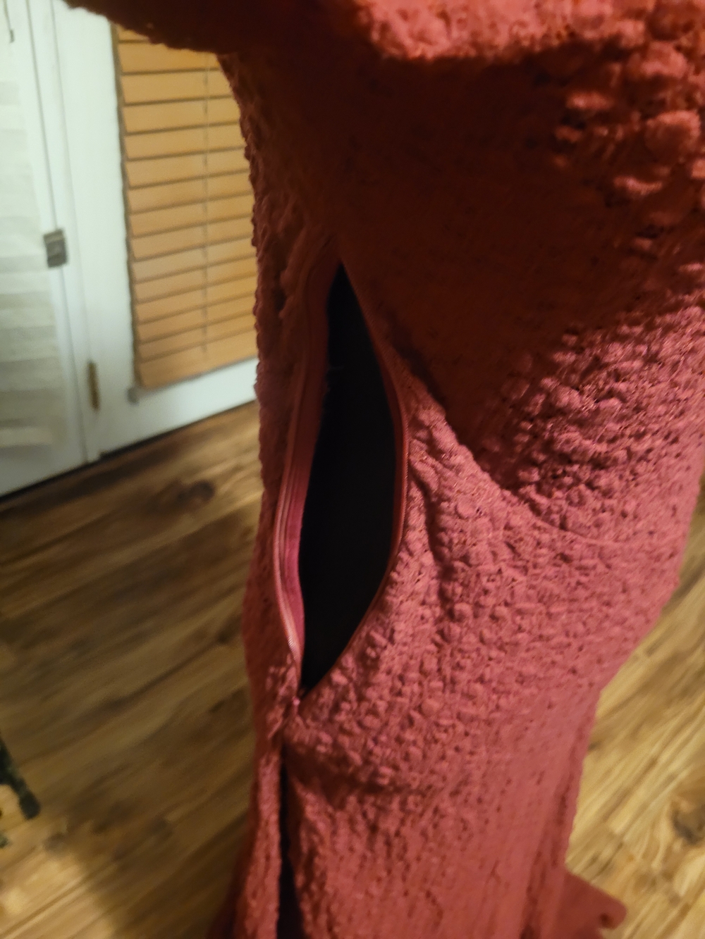Ribbed Long Sleeve Maxi Dress in Deep Red - Picture 7 of 12